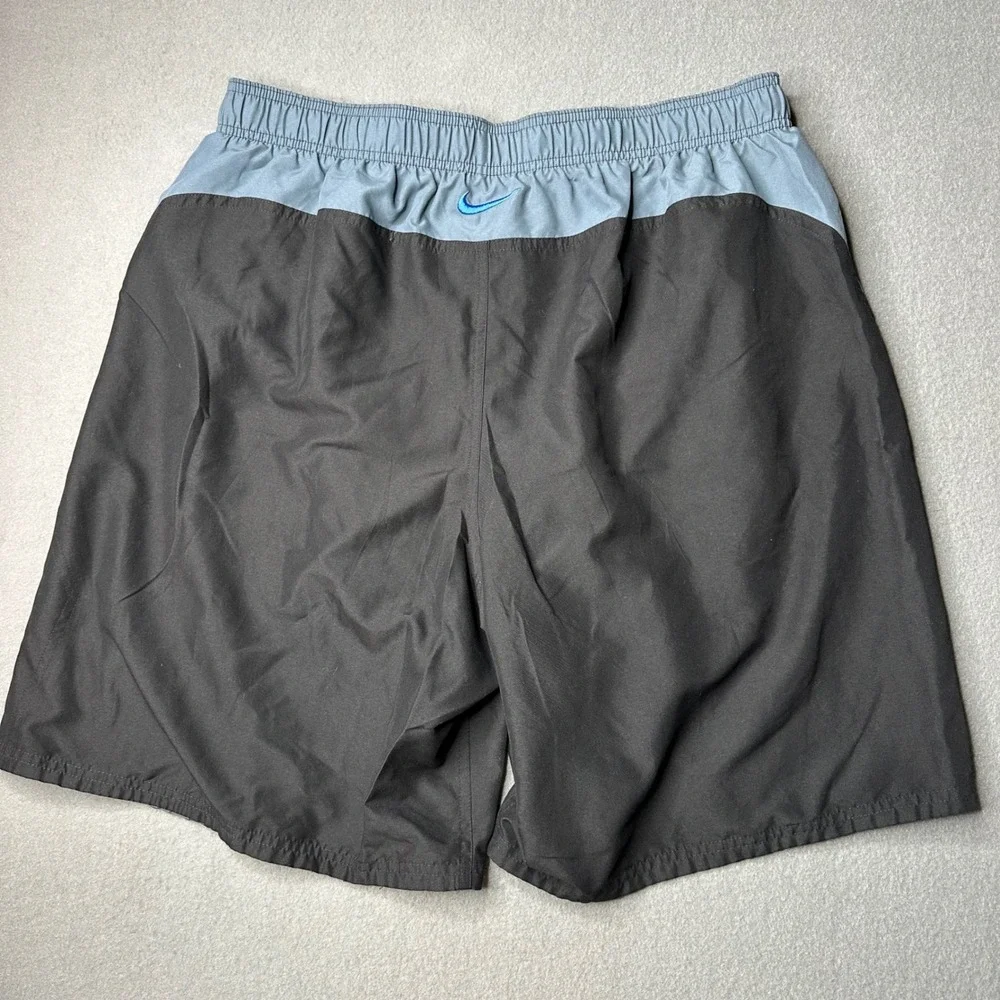 Nike Swim Trunks Men XXL Black Grey Blue Colorblock Mesh Lined‎ NESS7421-001